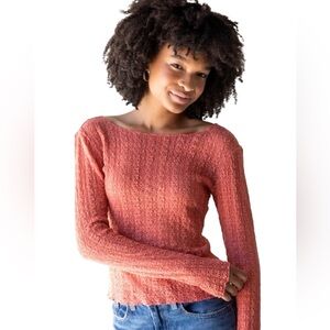 Natural Life Coral Lace Layering Top